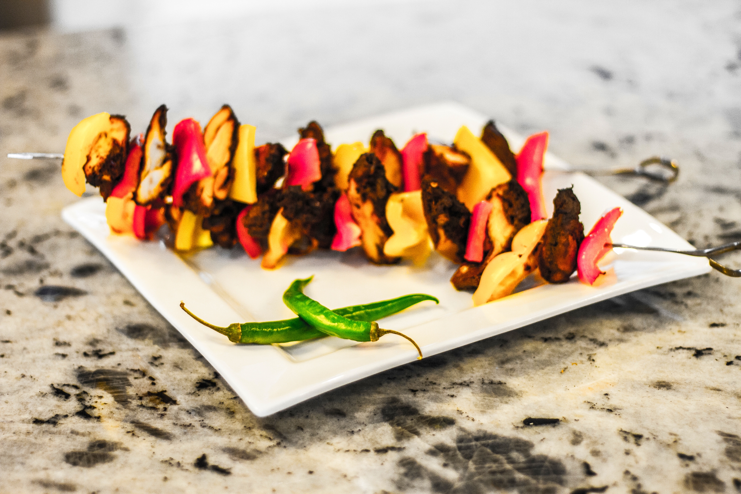 Firework Jerk Chicken Kebabs