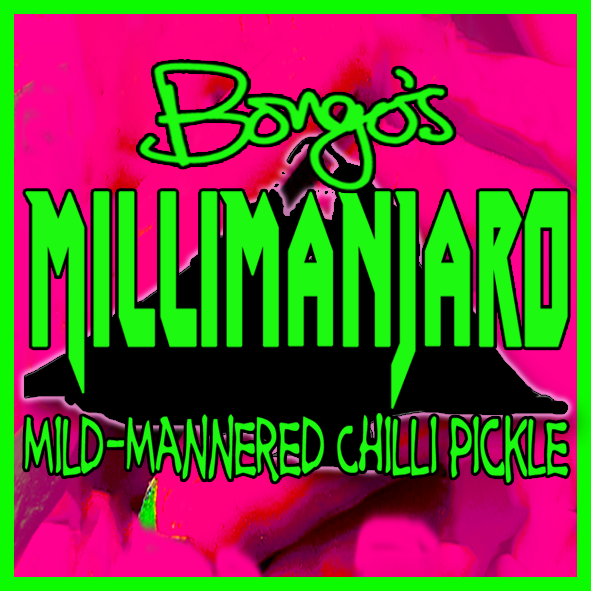 Bongo's Millimanjaro the best mild indian chilli pickle in the uk