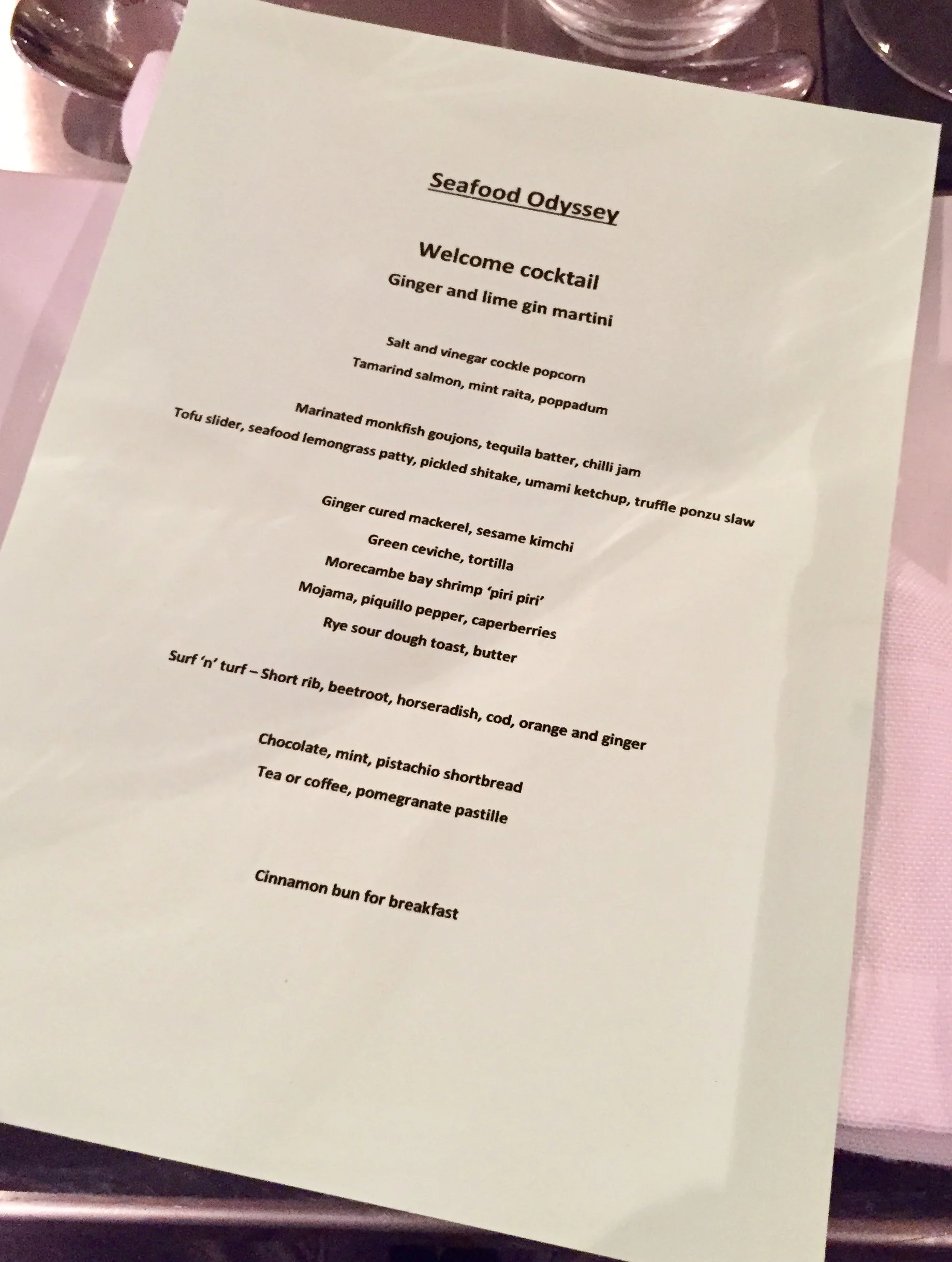The full menu