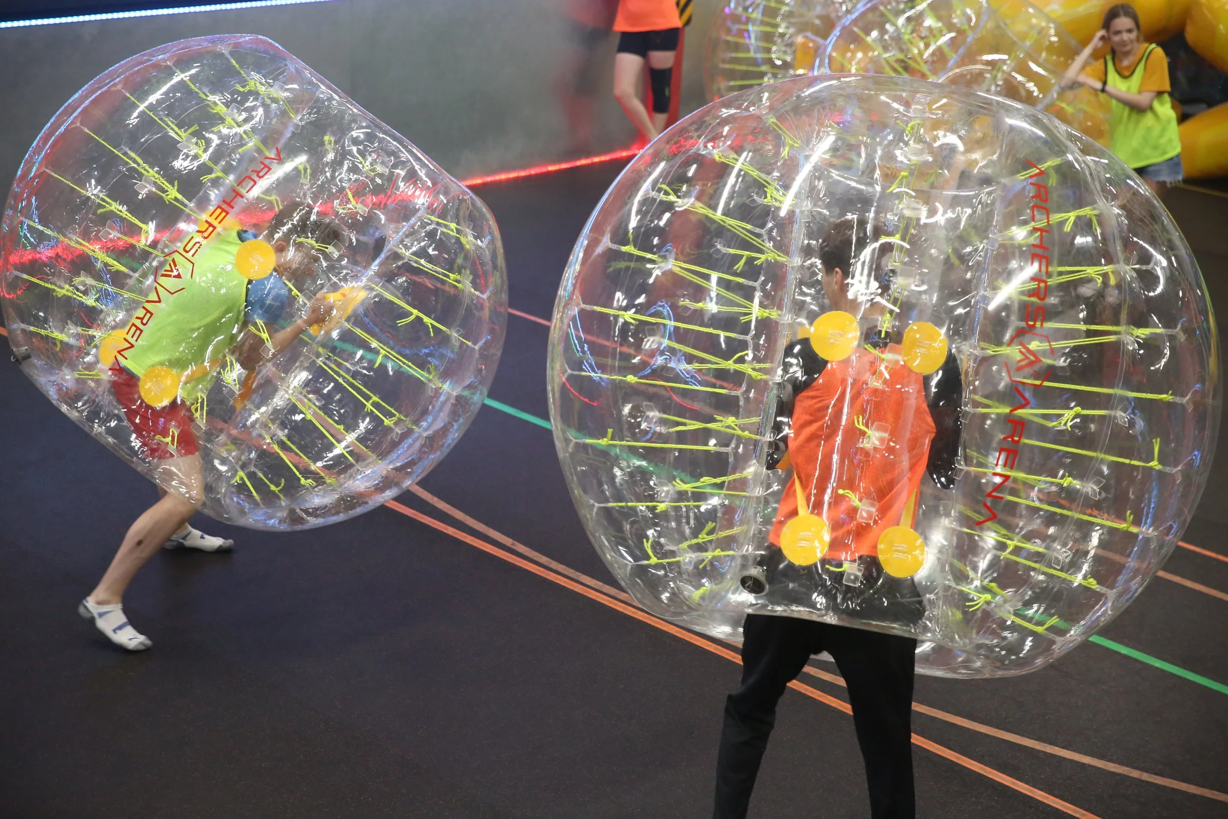 Kids playing Bubble Soccer during summer activities in Toronto