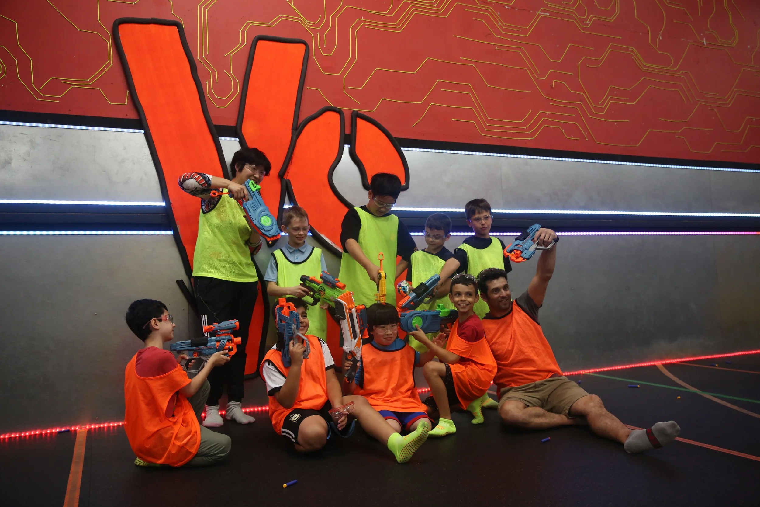 Large group celebrating a birthday party at Archers Arena Toronto