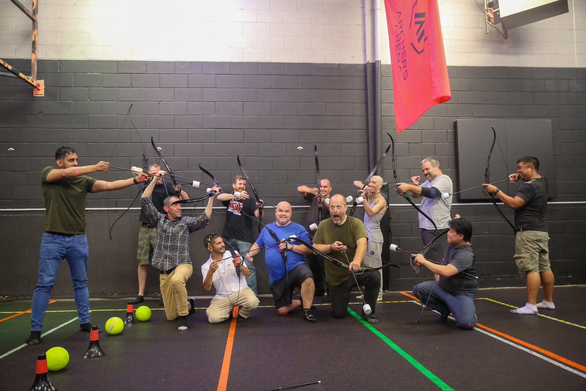 Friends celebrating after an exciting group activity in Toronto