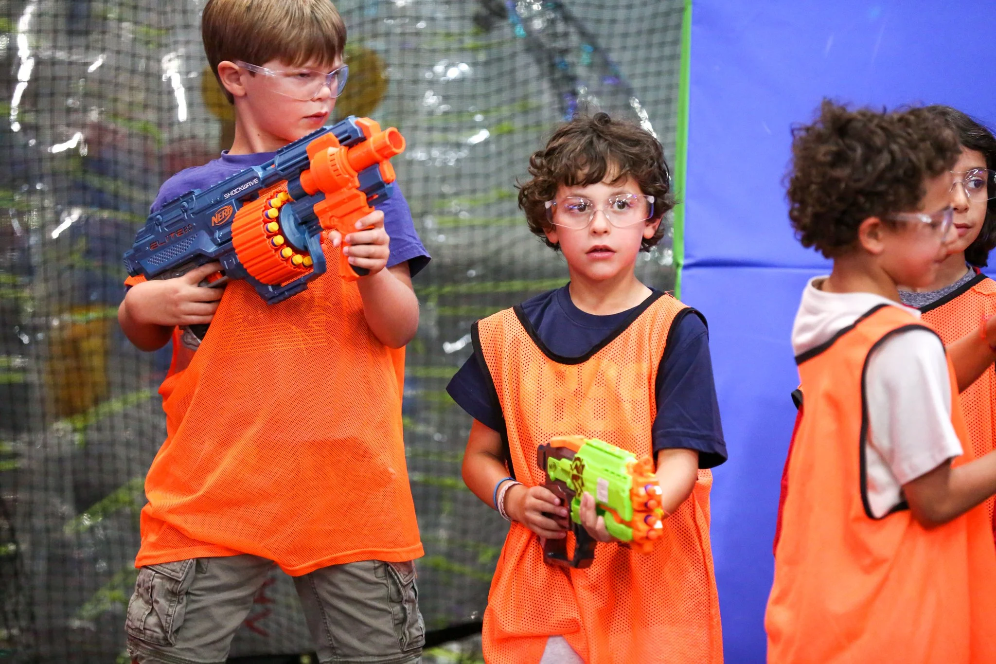 Kids enjoying Nerf Battles during summer activities at Archers Arena