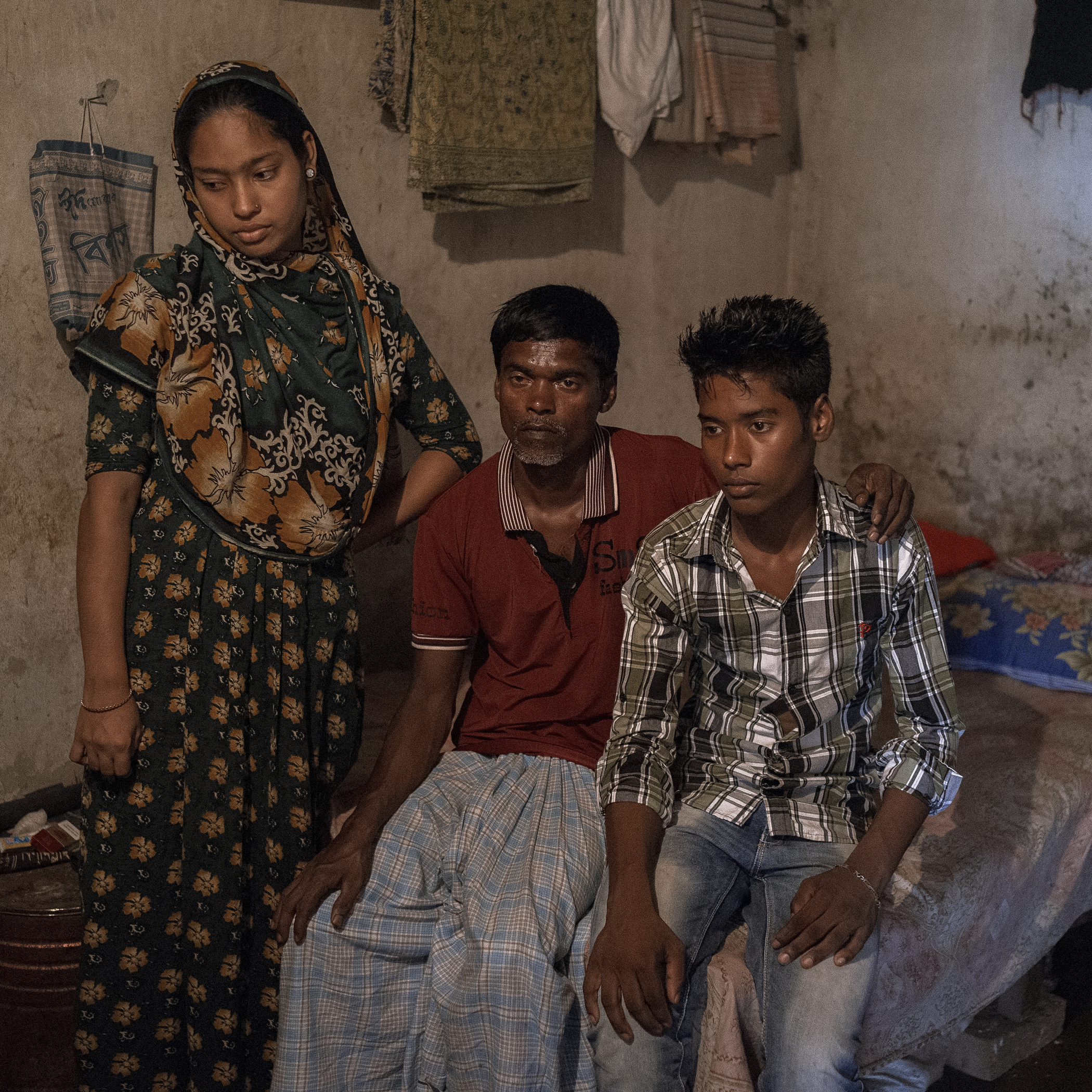 Jahidul now lives with his new wife Mahmuda and his son Jakir in their old house.
