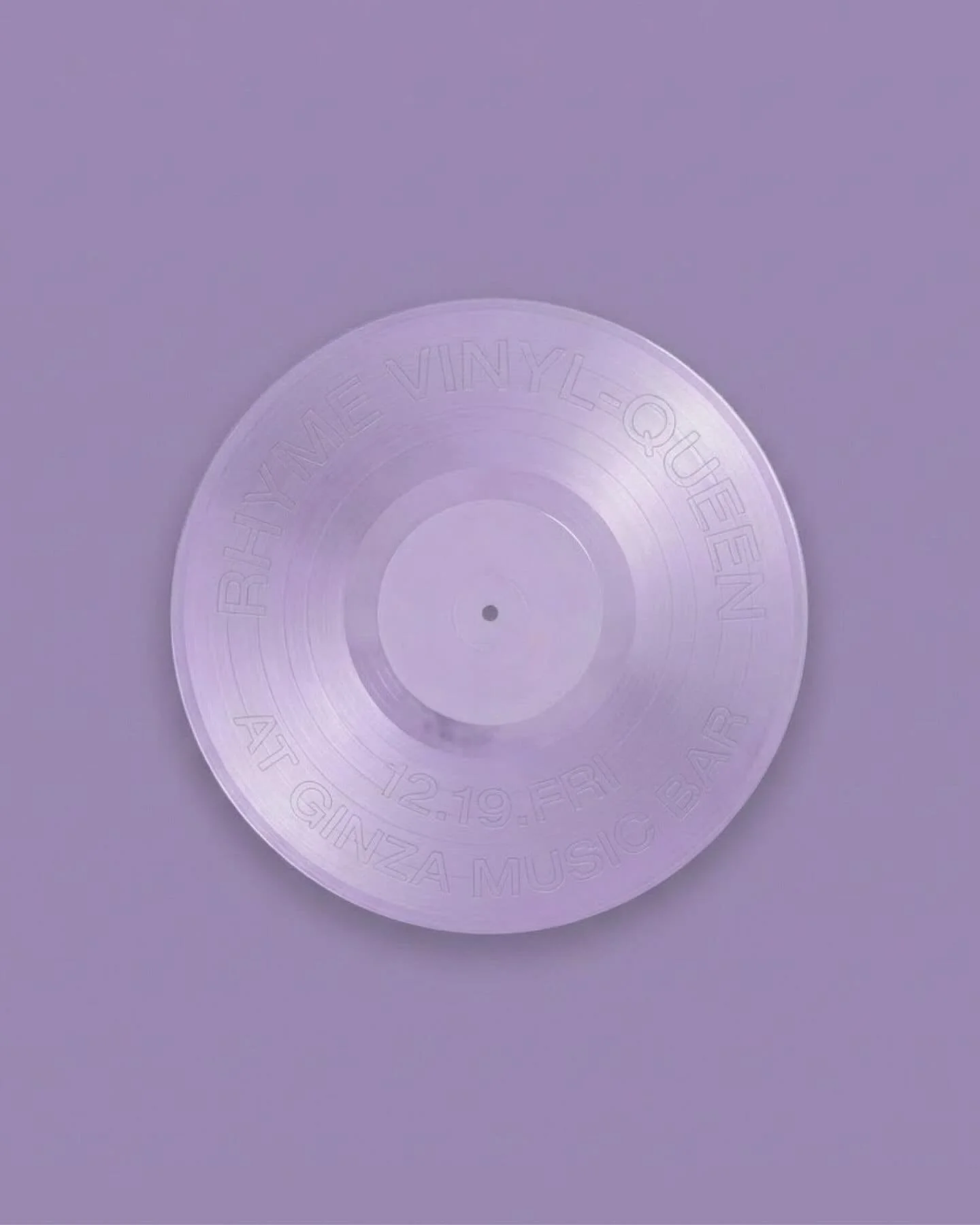 GMB Presents

▶︎12.19.FRI
VINYL-QUEEN 
Starring RHYME

RHYME Picks
&ldquo;6 Essential Purple Vinyls You Need to Know.&rdquo;

After checking this out&hellip;

Where the beat leads awaits the sound world of rhyme. 
On a purple‑tinted Friday night, exp
