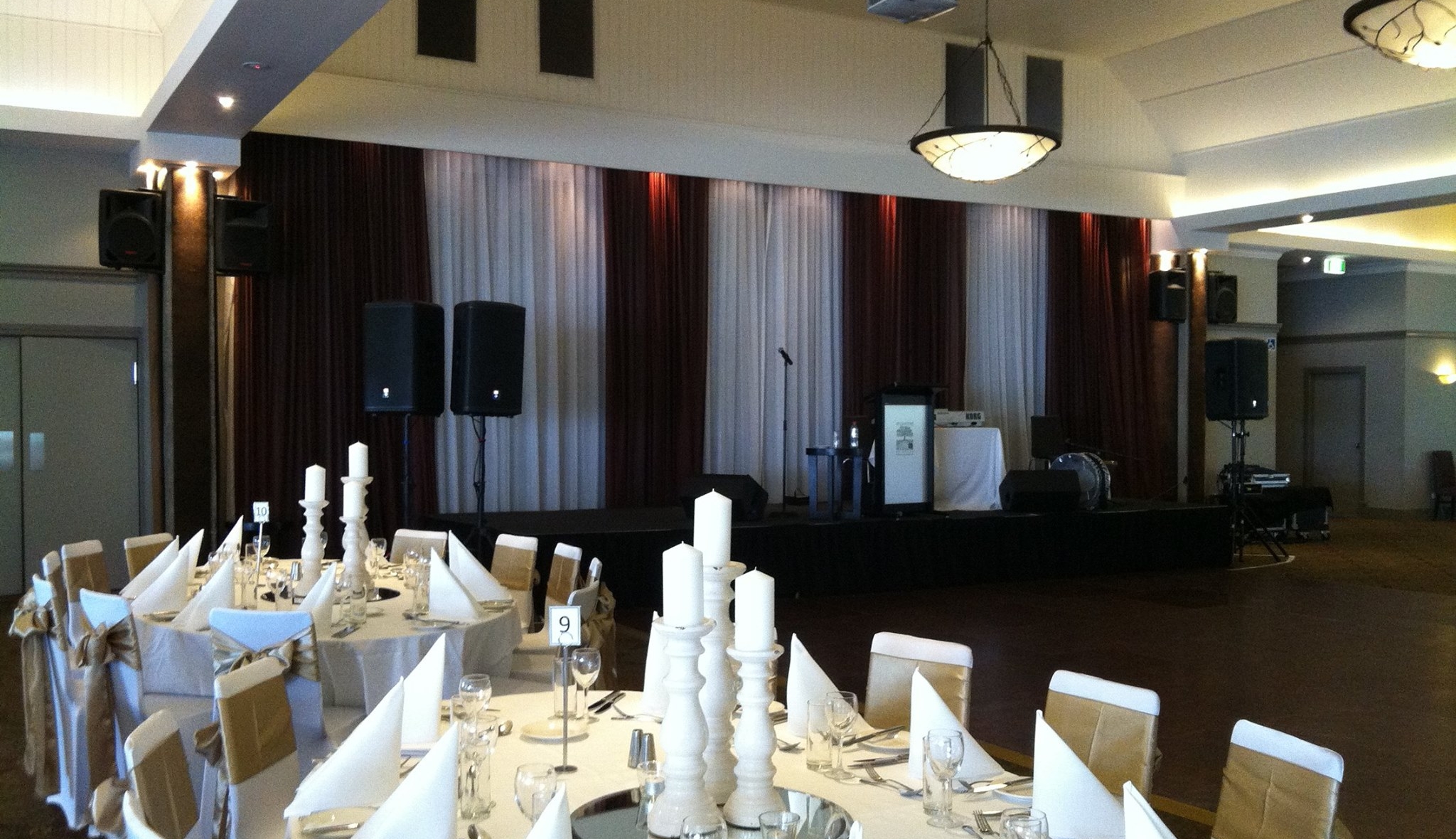 Music system set up for corporate function