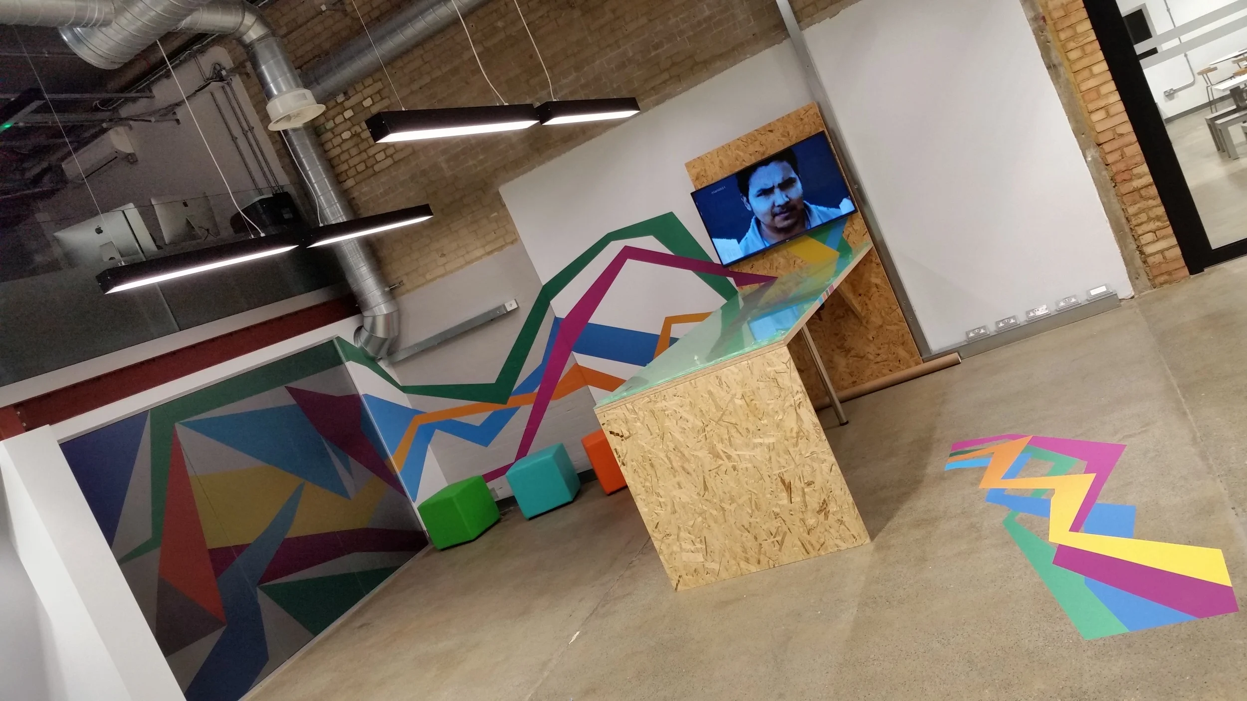 A full mixture of window, wall & floor graphics bringing a TV film set to life