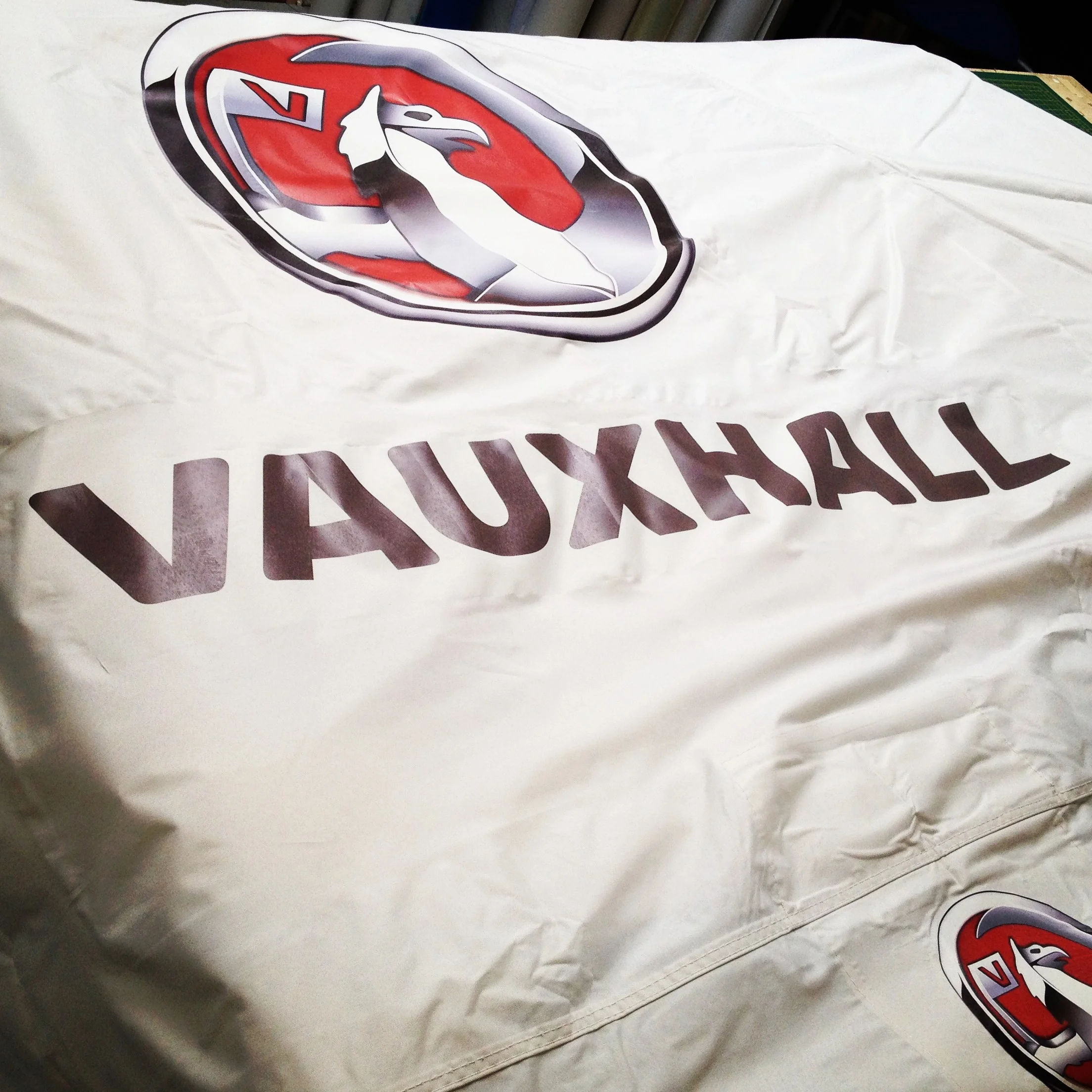 Gazebo roof cover with digitally printed graphics