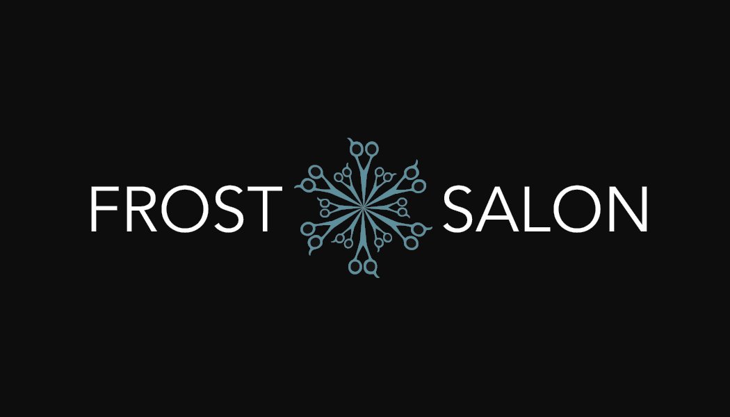  I created a snowflake out of teal hair dresser scissors to marry Trish’s last name,  Frost , to her profession.  