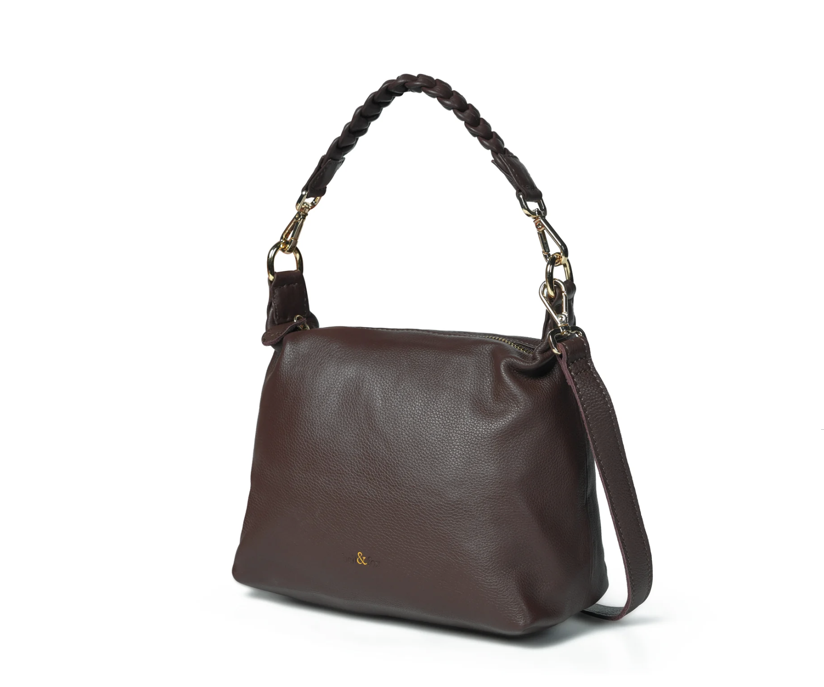 HALLIE SLOUCH CROSSBODY BAG IN BROWN LEATHER
