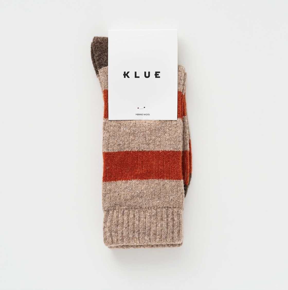 MERINO WOOL SOCKS BEIGE AND ORANGE