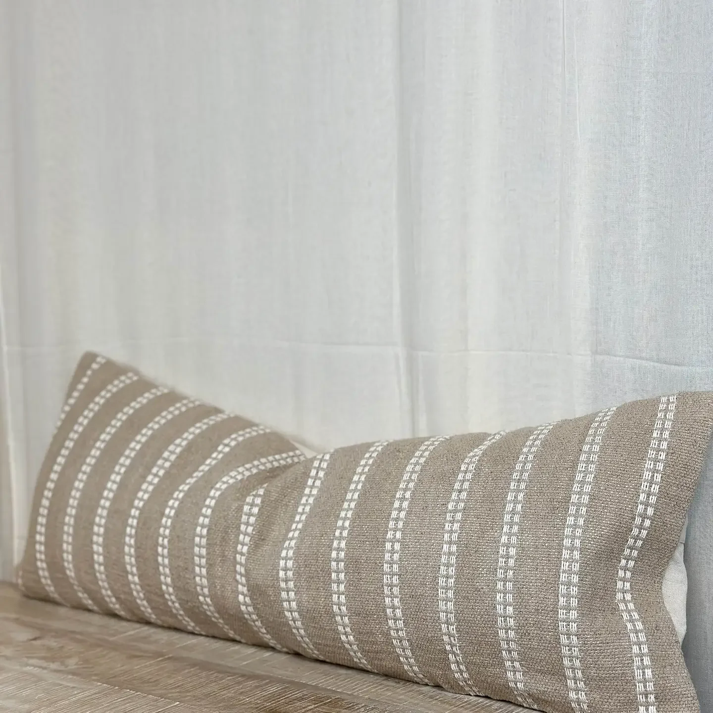 INDIA LUXE COTTON CUSHION 80x30 STRIPE