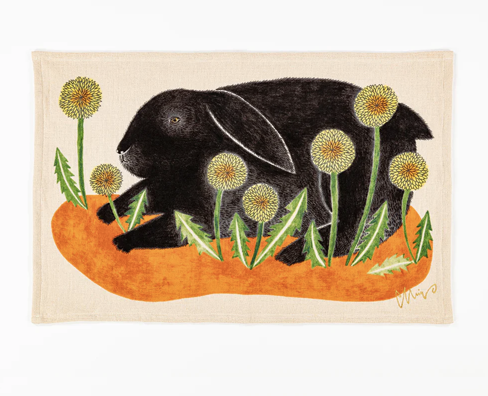 BLACK RABBIT TEA TOWEL