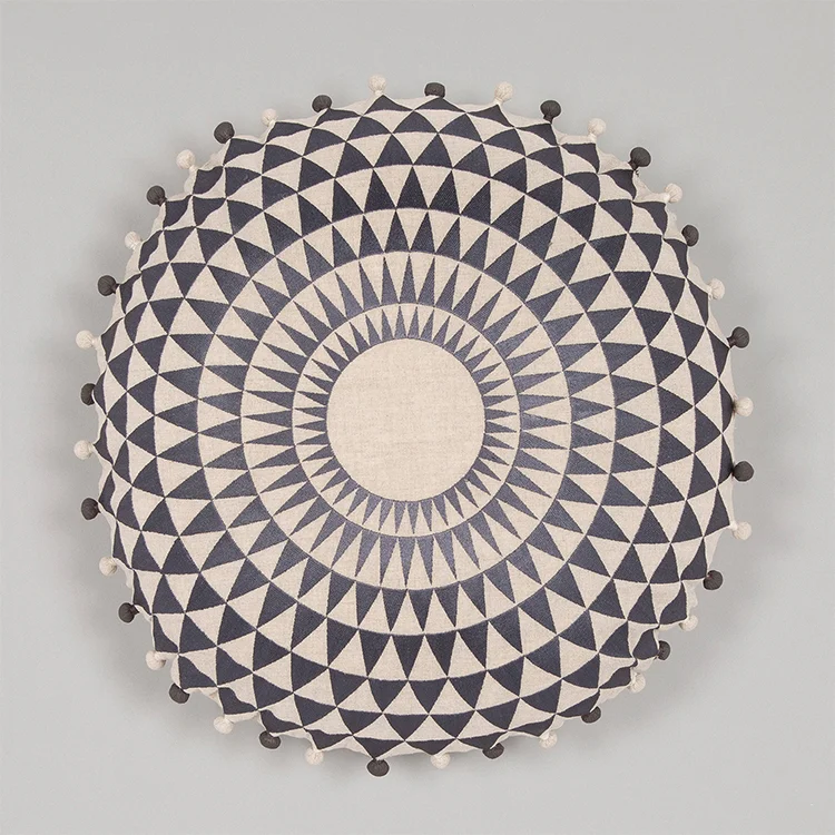 Navy & Beige Circular Cushion £95.00