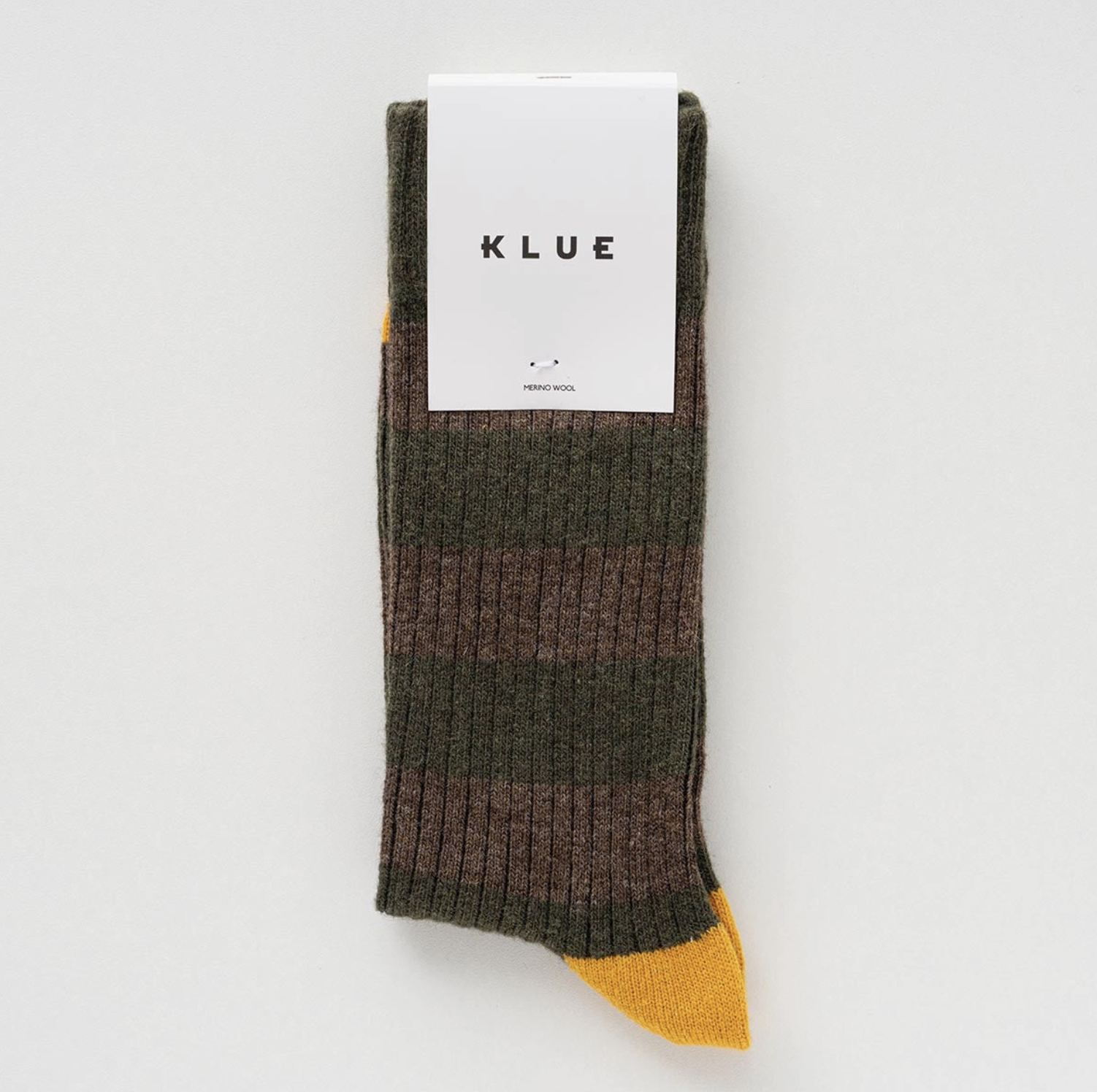 MERINO WOOL SOCKS KHAKI & YELLOW