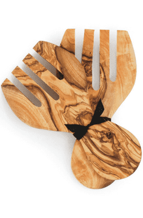 OLIVE WOOD - SALAD HANDS SET