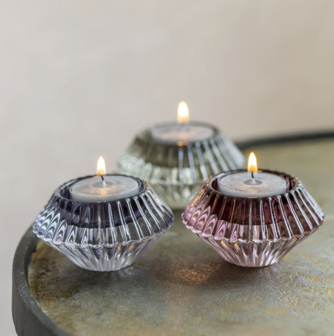 DUO GLASS CANDLE HOLDER SMALL