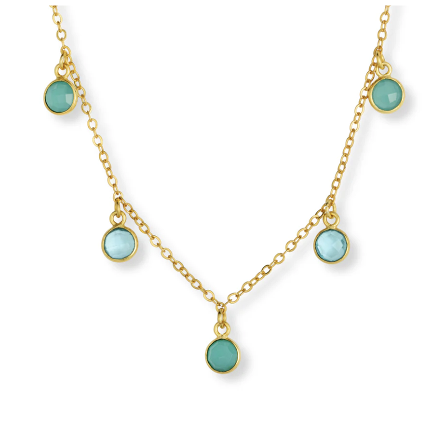 MAEVE CHARM NECKLACE AQUA