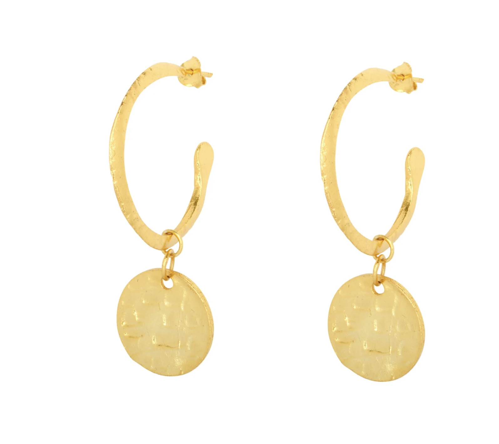 ESMERALDA GOLD HOOP AND COIN EARRINGS