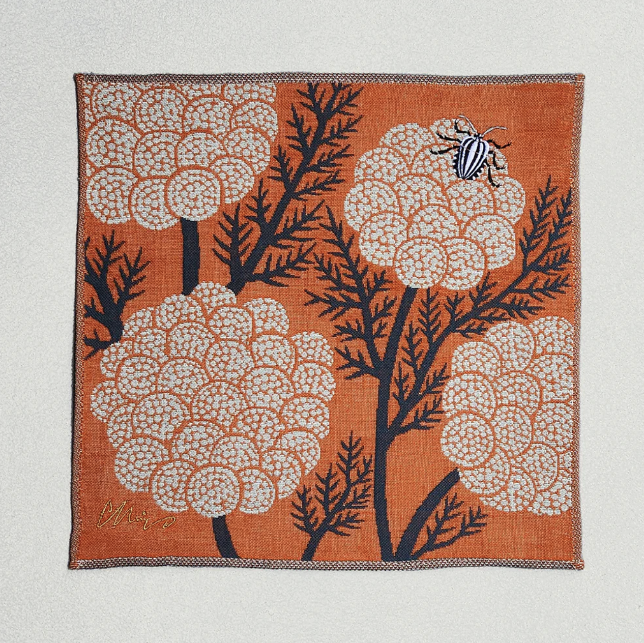 GAUZE HANDKERCHIEF FLOWER AND BUG