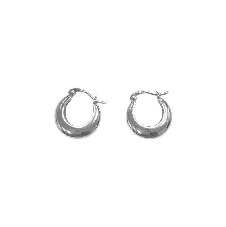 CHUNKY LITTLE SILVER HOOPS