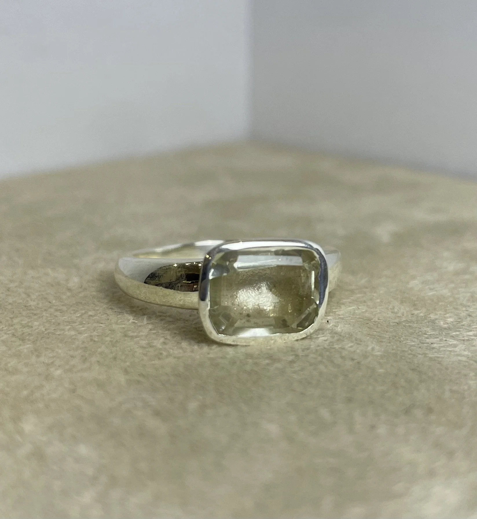 Silver square ring