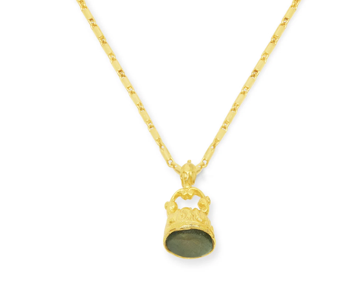 SECRET STAMP NECKLACE LABRADORITE