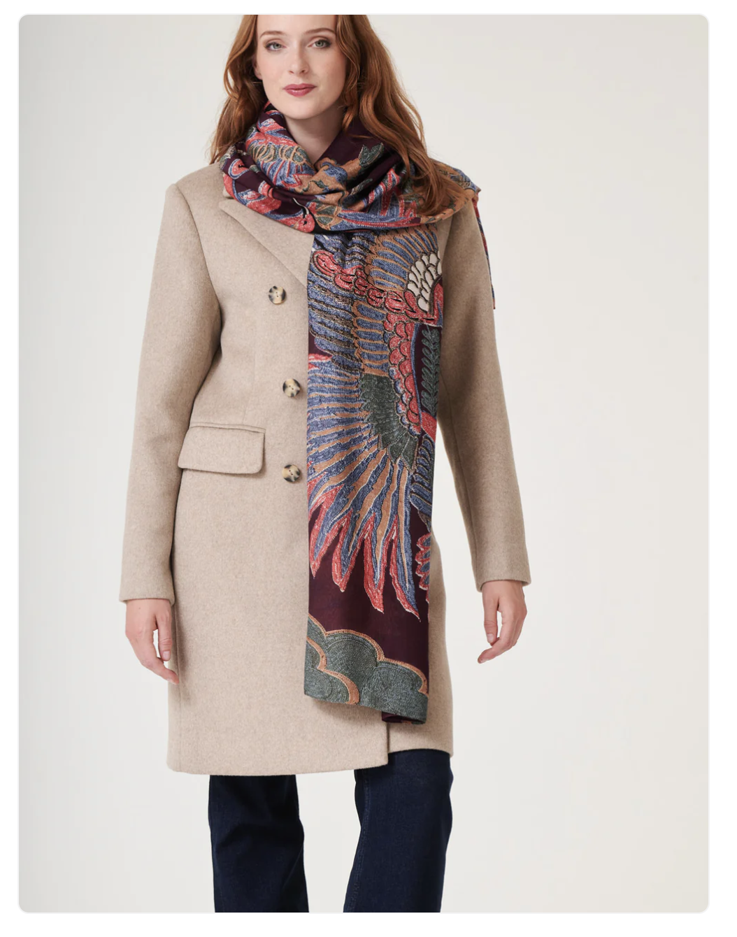 CRANE PLUM SCARF