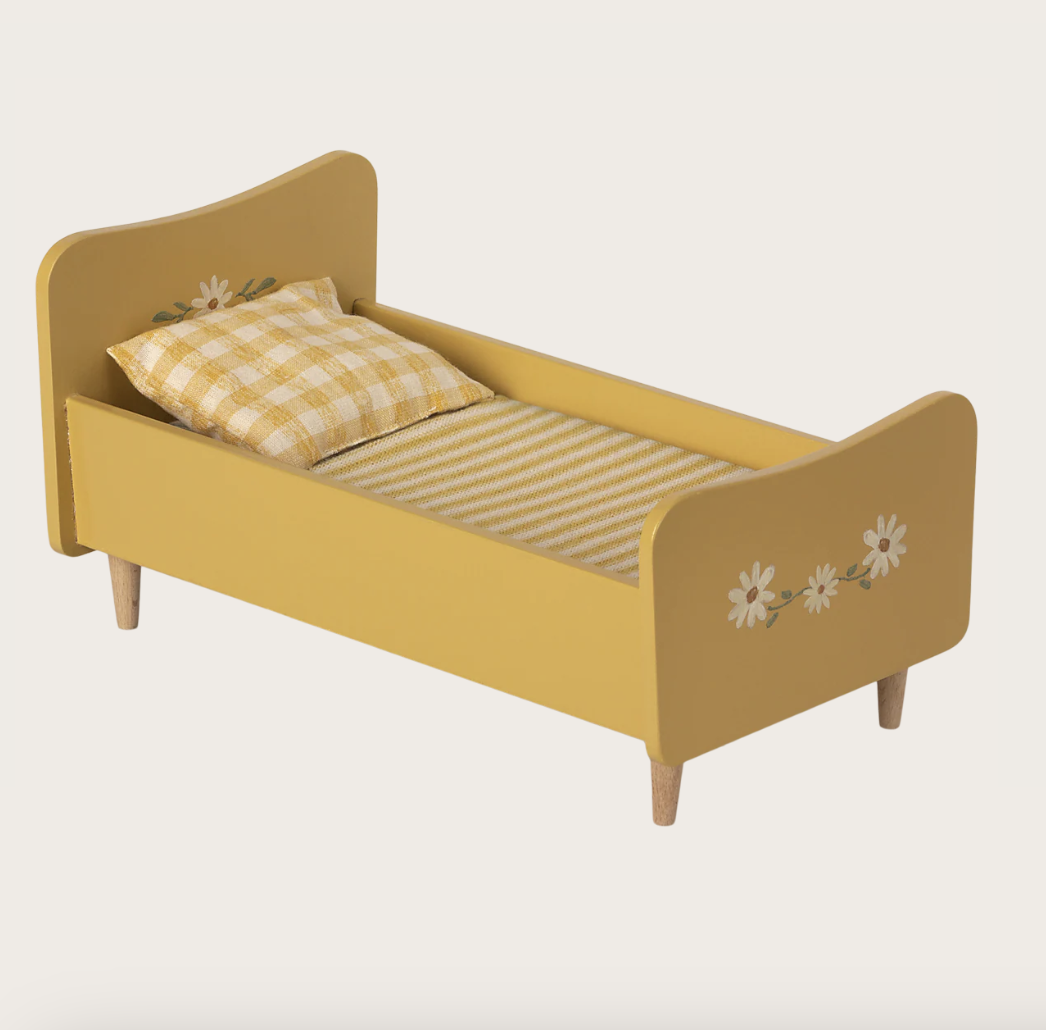 WOODEN BED, MINI - YELLOW