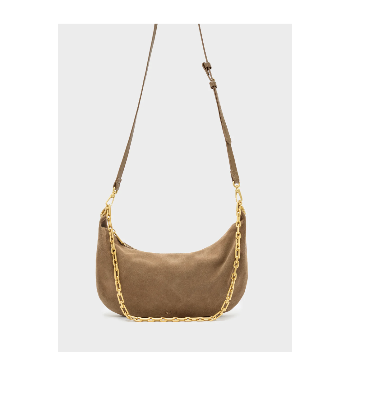 HAILEY SUEDE SHOULDER BAG MUD