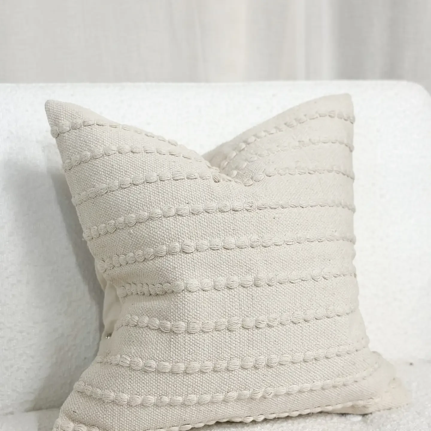 INDIA CREAM LUXE COTTON CUSHION 53x53