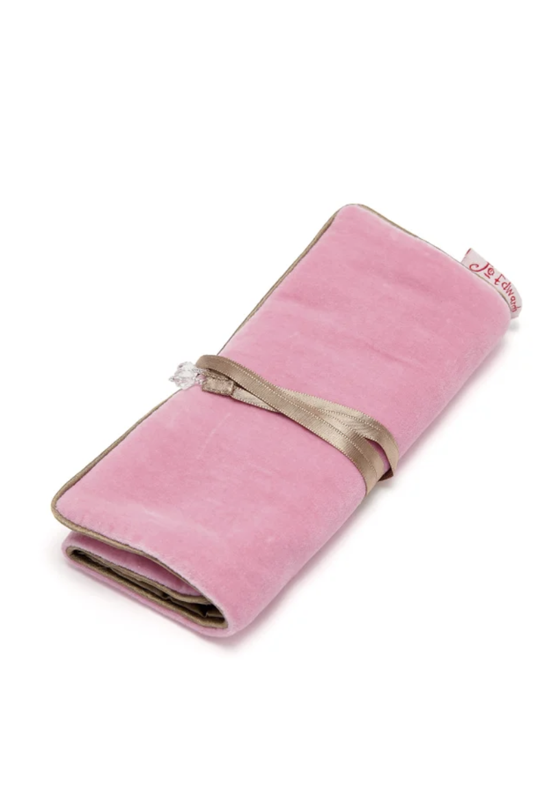 Dusky Pink Velvet Jewellery Roll