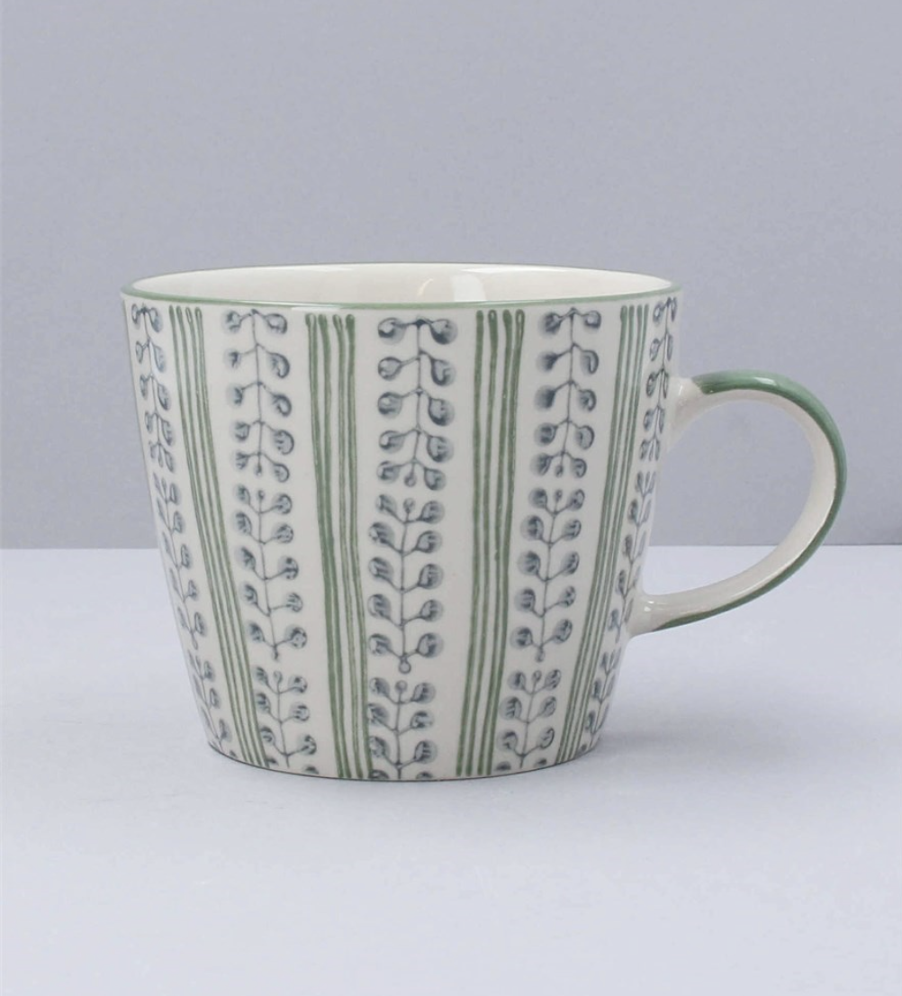 GREEN STRIPE BERRY MUG