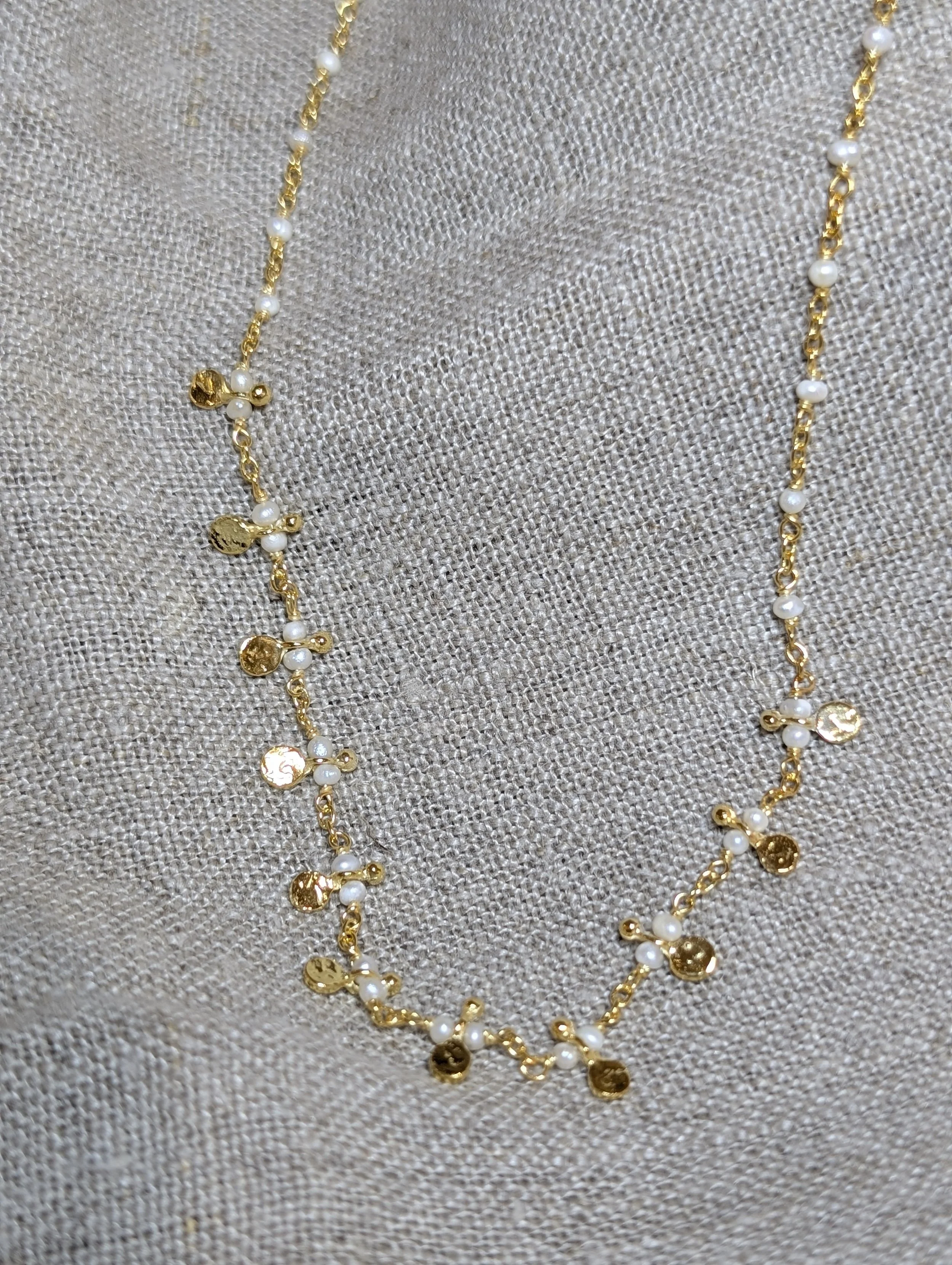 GOLD PLATED PEARL NECKLACE