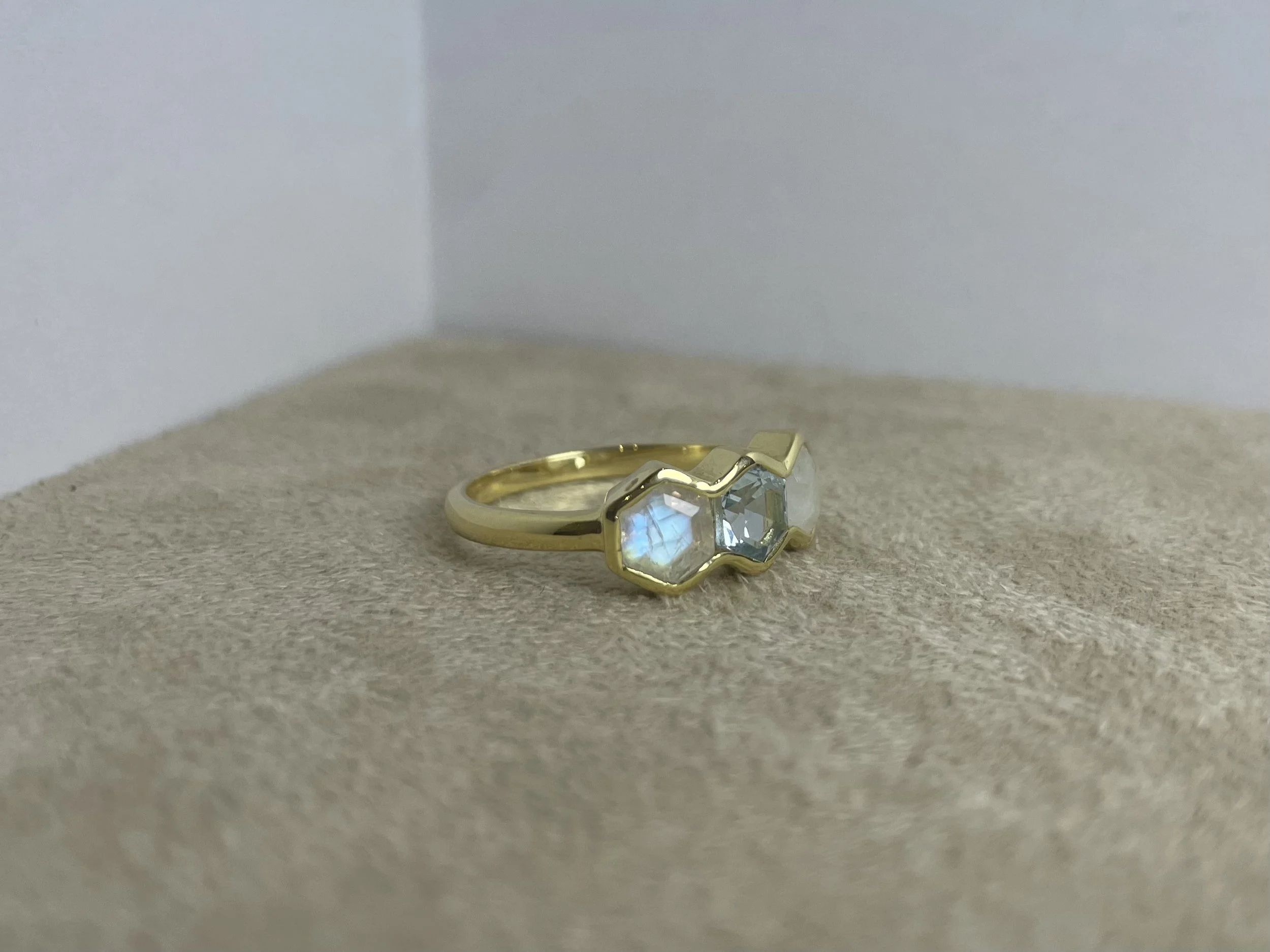 Hexagonal stone ring.