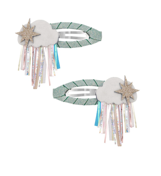 RAINY CLOUD HAIR CLIPS