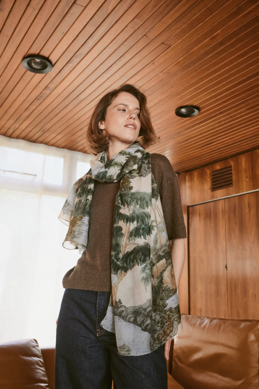 RIVERS AND TREES NATURAL SCARF