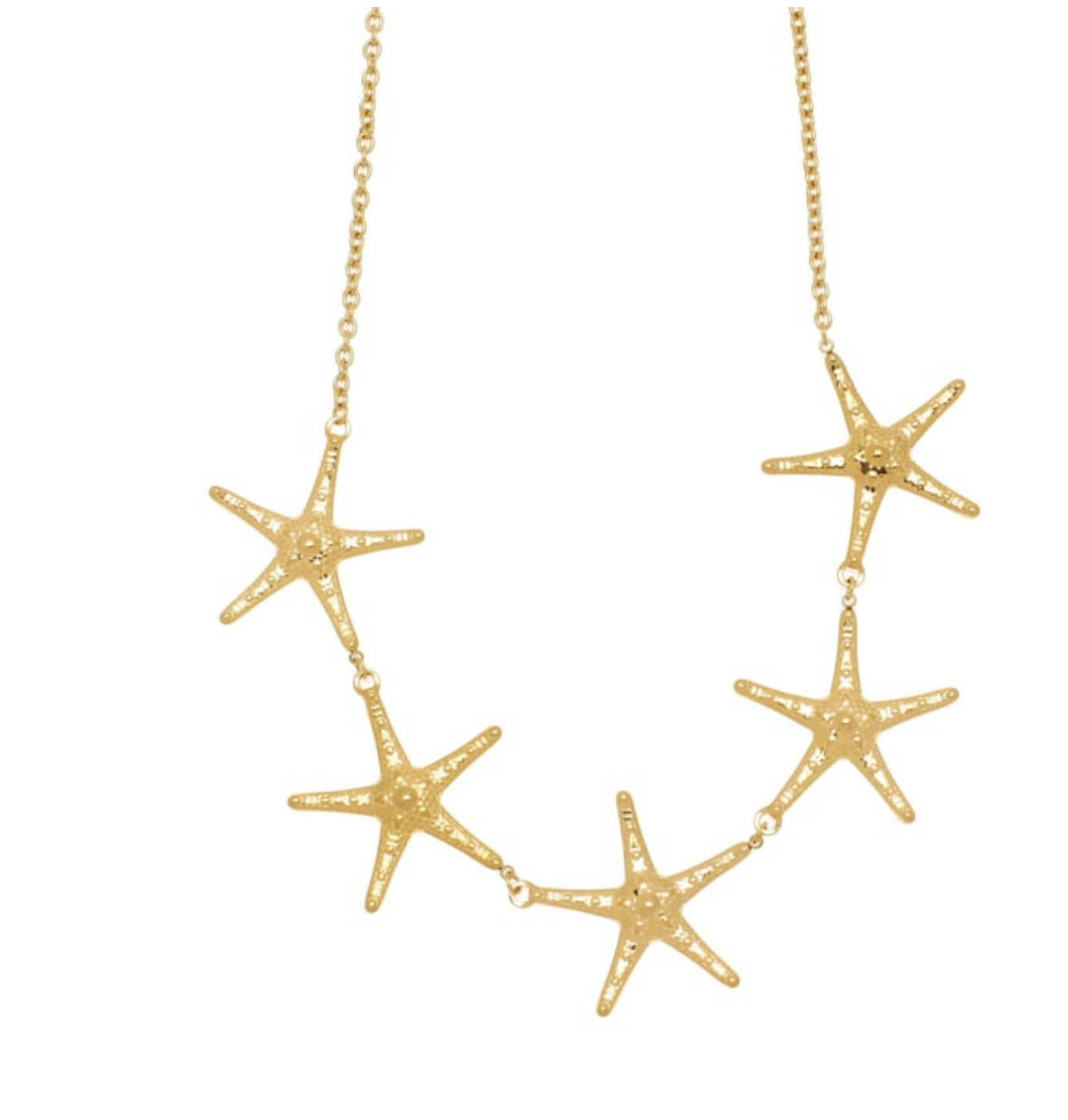 NECKLACE WATERPROOF LINKED STARFISH CHAIN GOLD