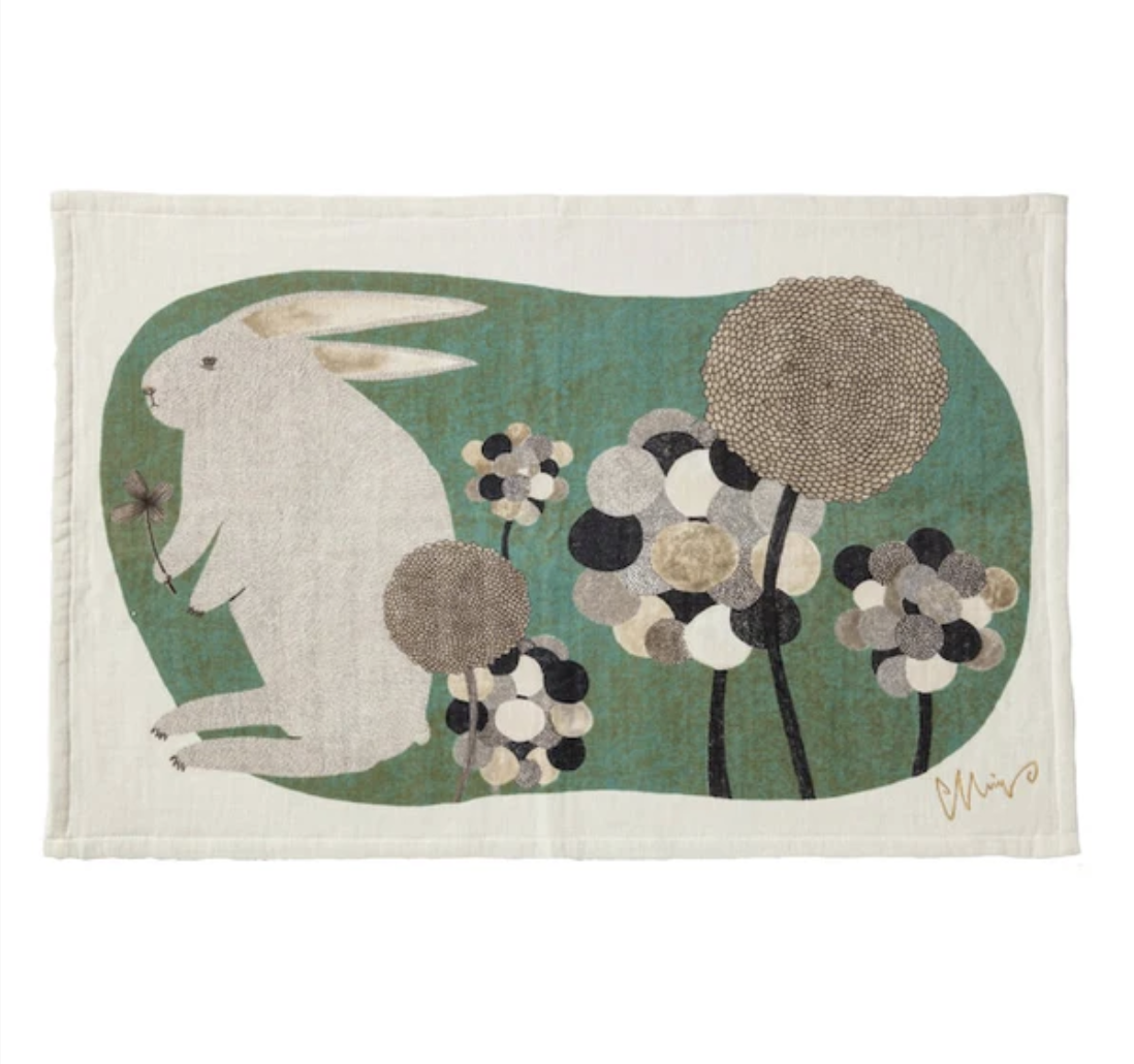 WHITE RABBIT TEA TOWEL