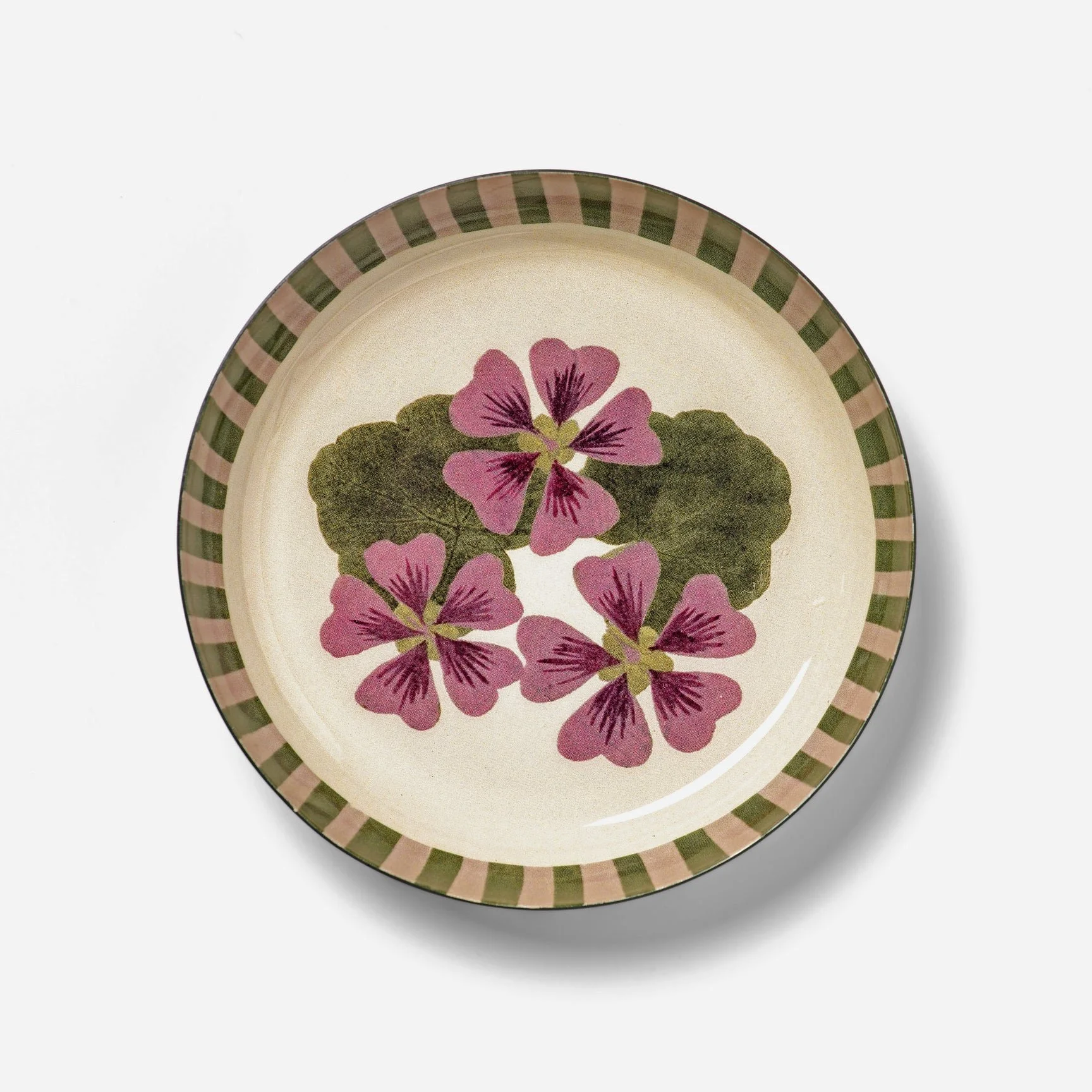 ROUND ENAMEL TRAY - GERANIUM