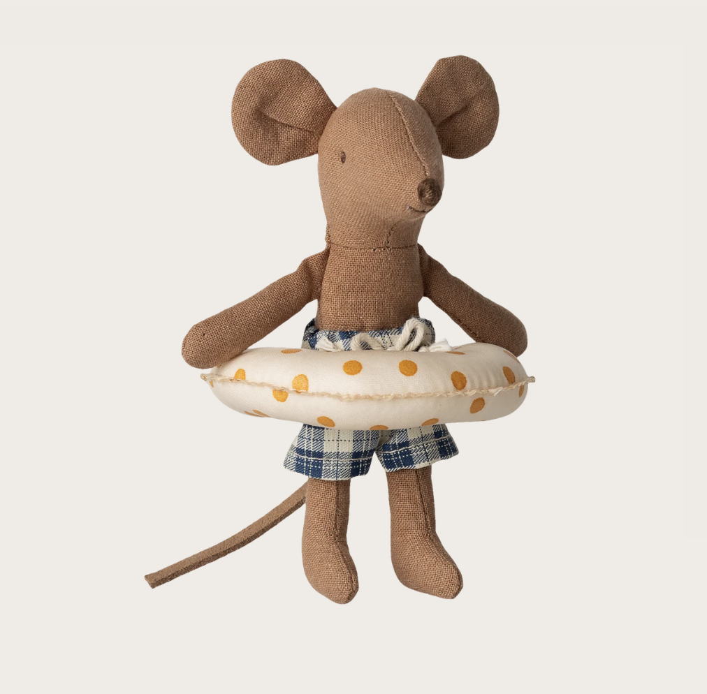 BEACH MOUSE WITH FLOAT, LITTLE BROTHER - YELLOW DOTS