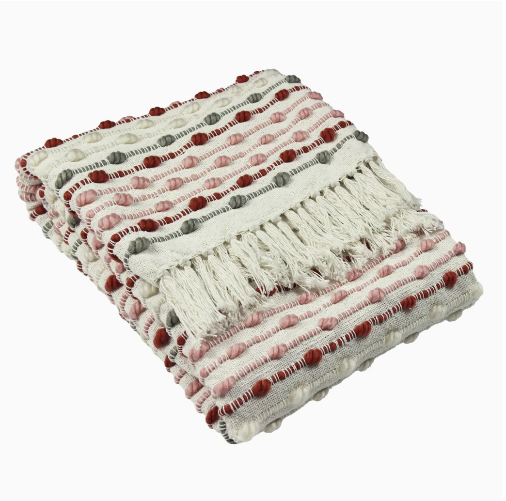 DHADIT STRIPE THROW BLUSH