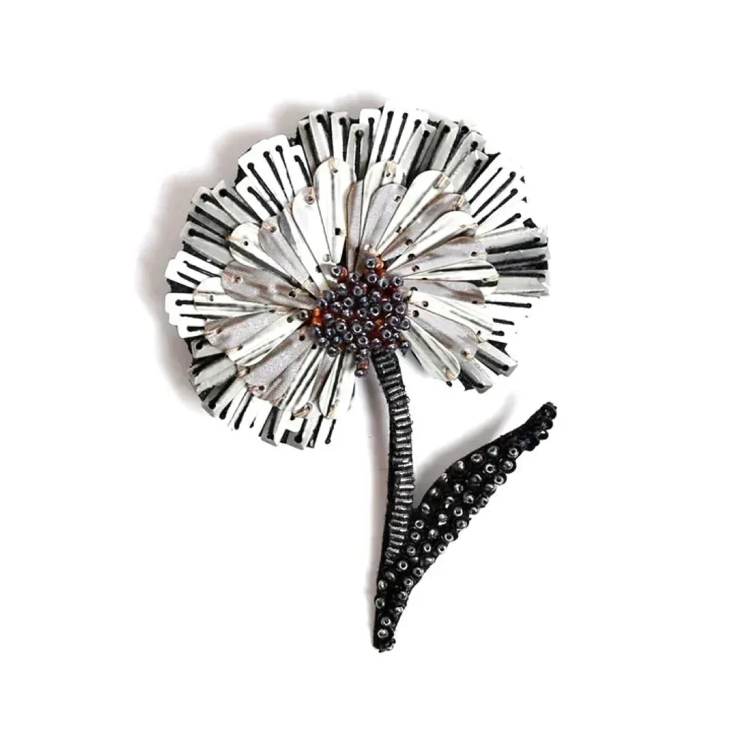 RUFFLE FLOWER BROOCH PIN
