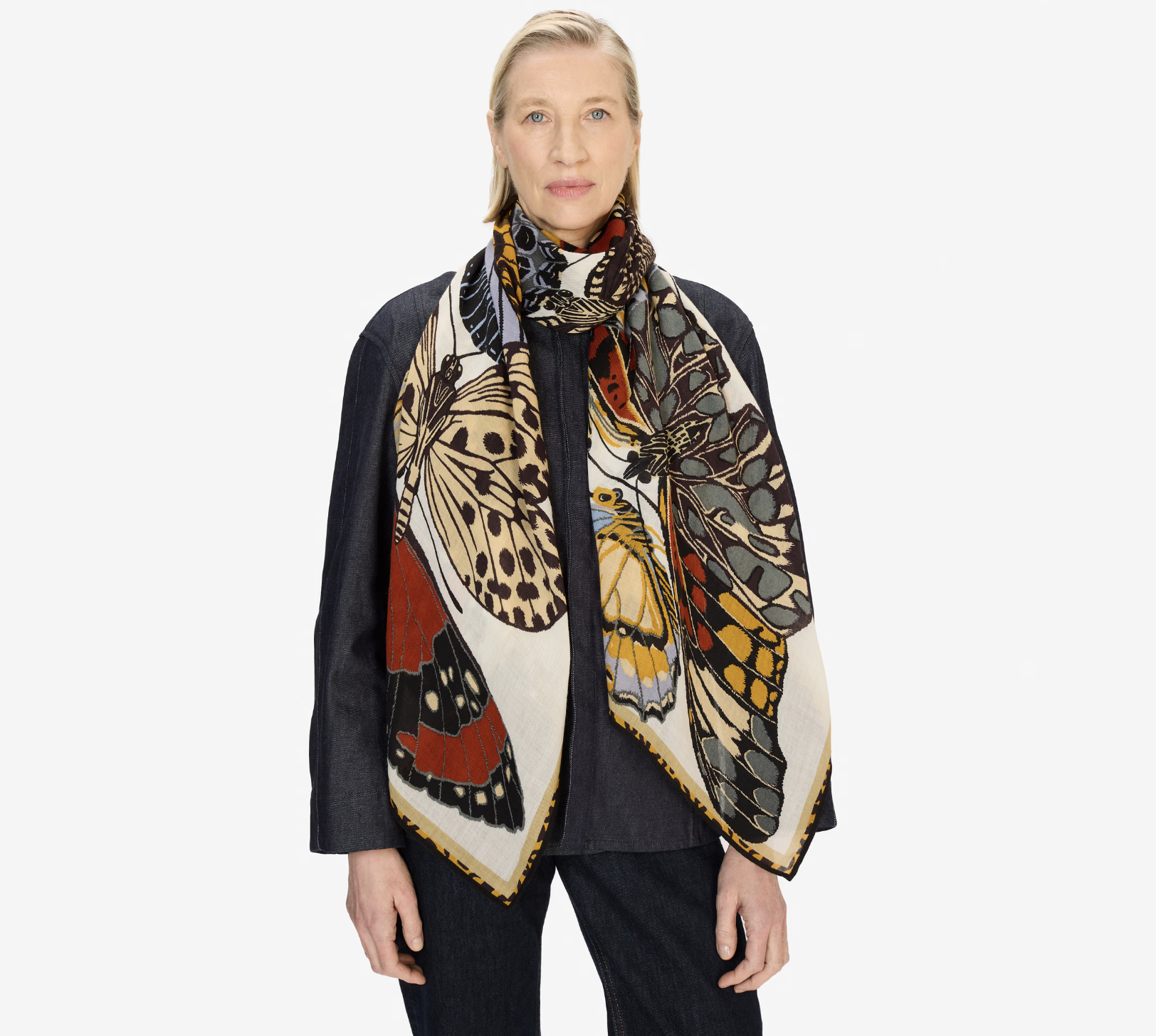PAPILLONS SCARF WHITE