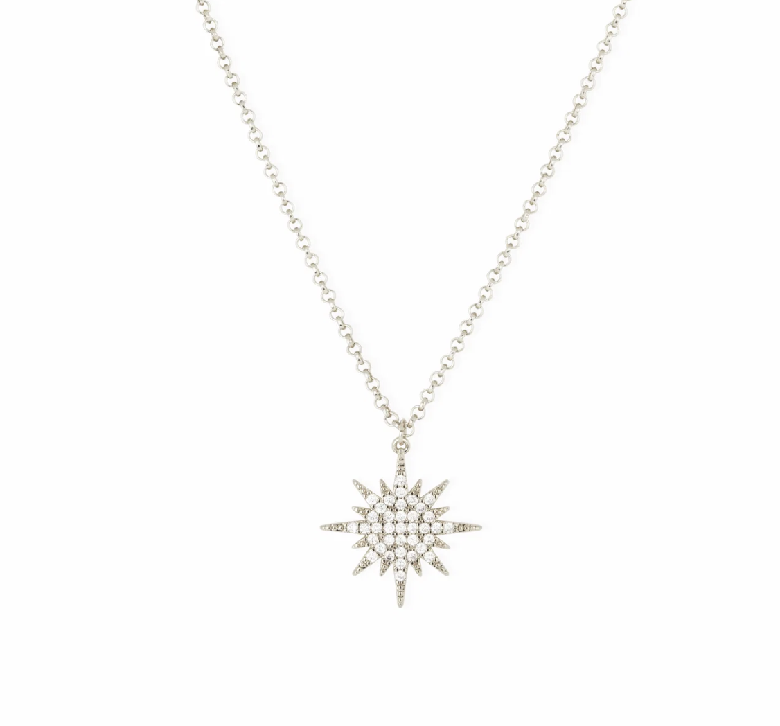 STARLA SILVER NORTHERN STAR NECKLACE