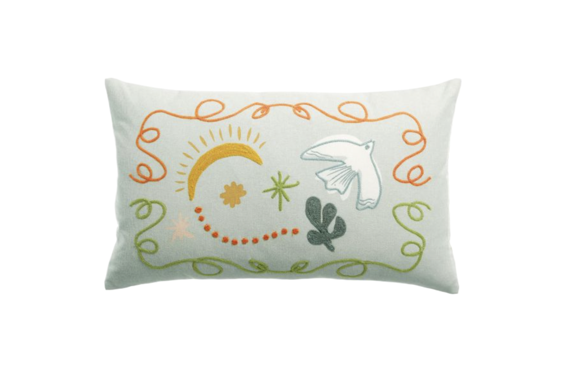 ANKA EMBROIDERED CUSHION SKY