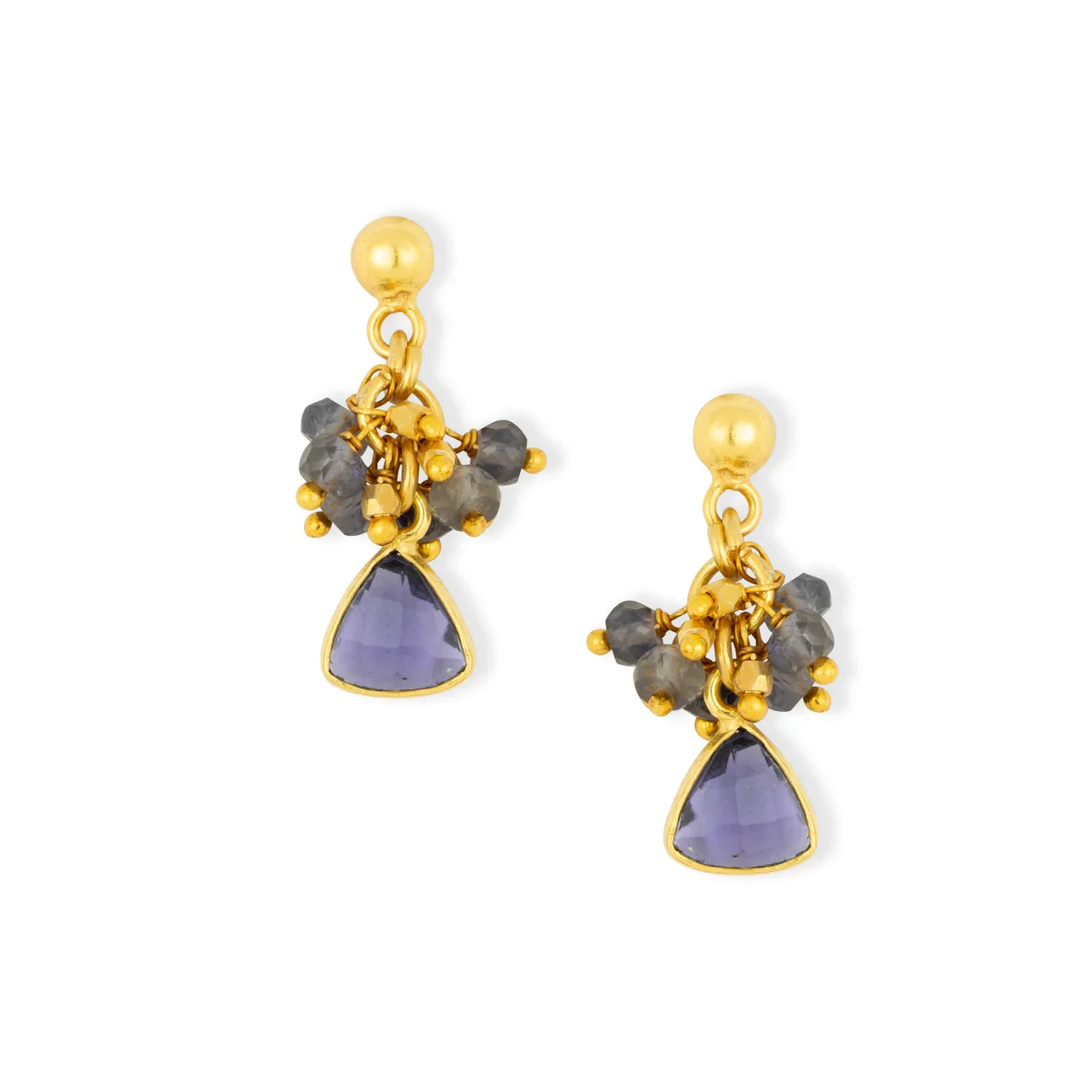 MINI IOLITE STUD EARRINGS