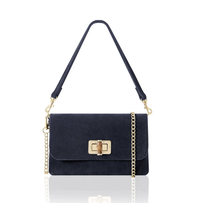SMALL SUEDE HANDBAG NAVY