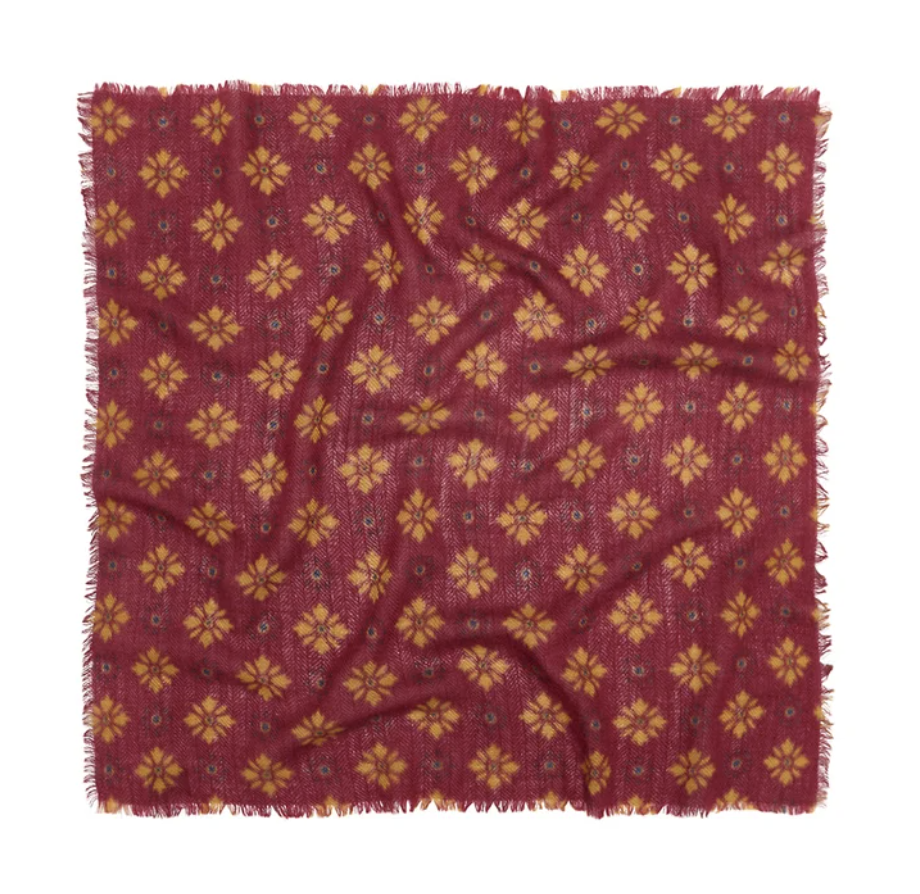 DAISY RED CASHMERE & WOOL NECKERCHIEF