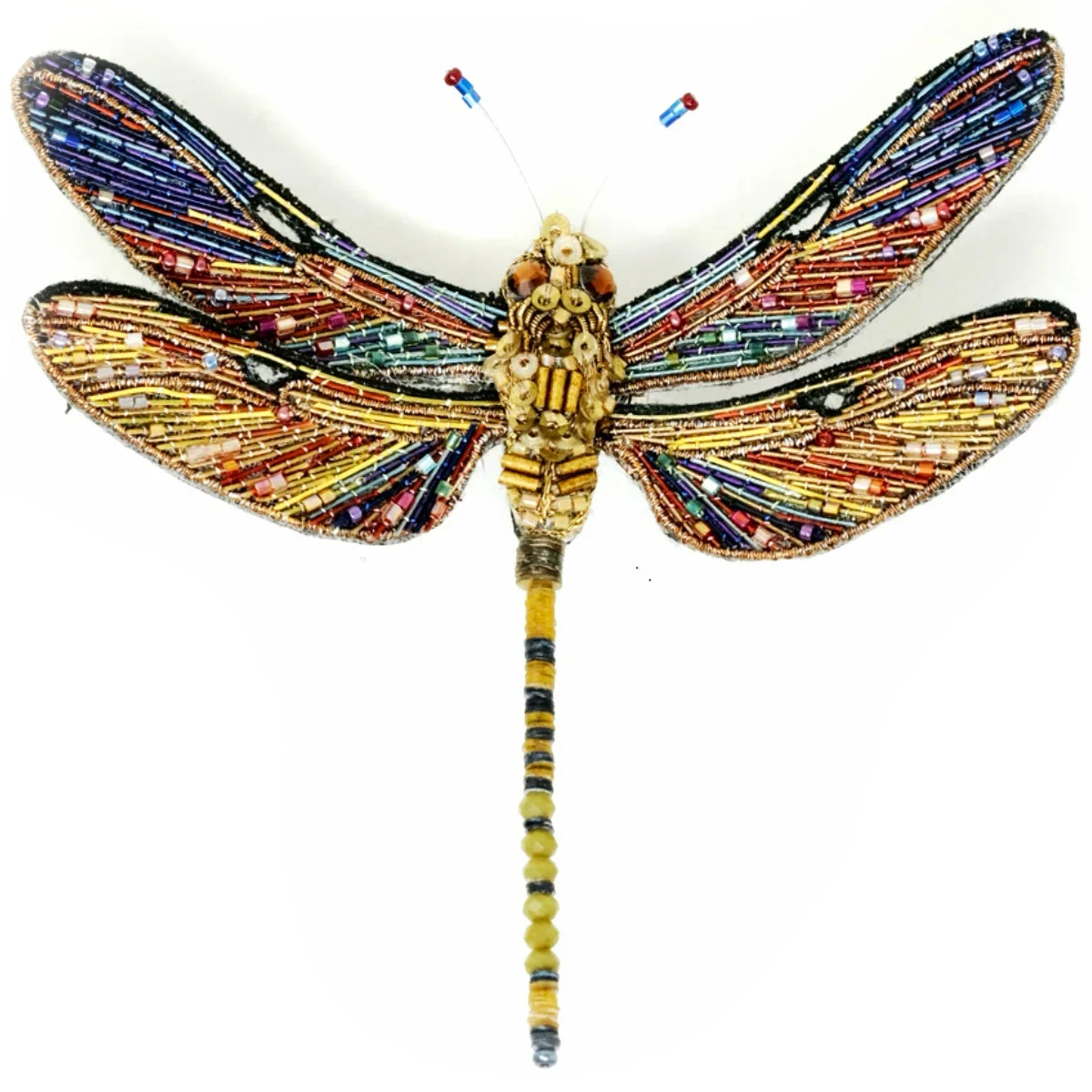 BROWN HAWKER DRAGONFLY BROOCH PIN
